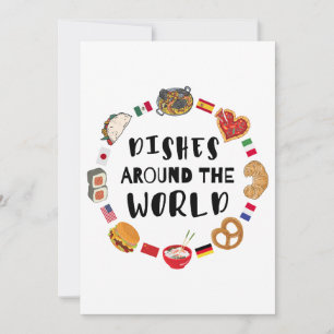 Dishes around the world invitation