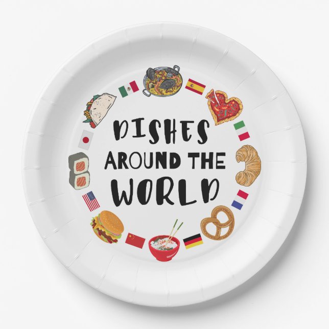 Dishes around the world paper plates (Front)