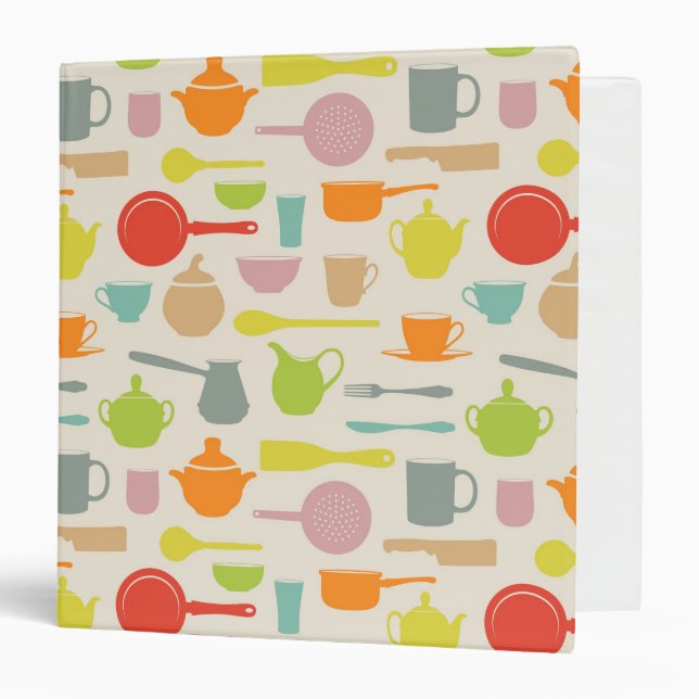 Dishes Pattern 3 Ring Binder (Front/Inside)
