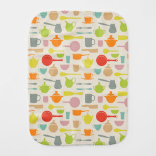 Dishes Pattern Burp Cloth