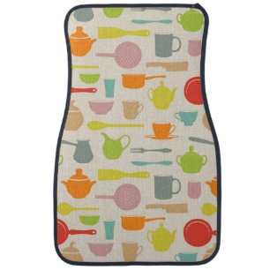 Dishes Pattern Car Floor Mat