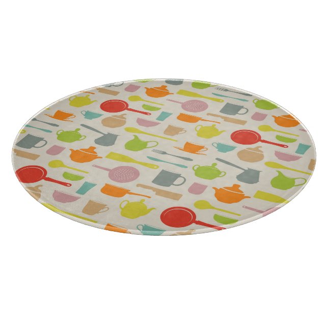 Dishes Pattern Cutting Board (Corner)