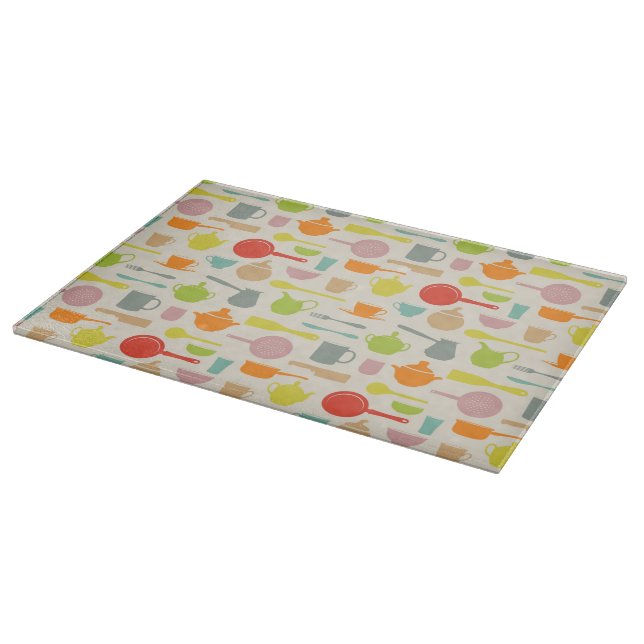 Dishes Pattern Cutting Board (Corner)