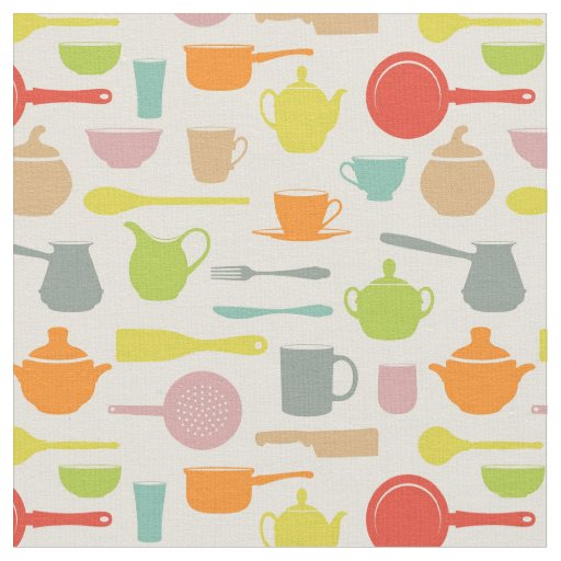 Dishes Pattern Fabric