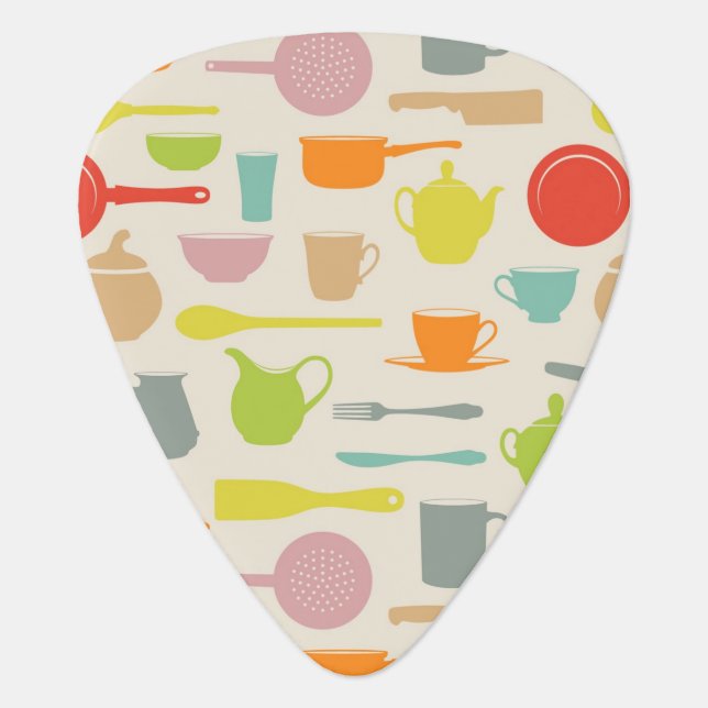 Dishes Pattern Guitar Pick (Front)