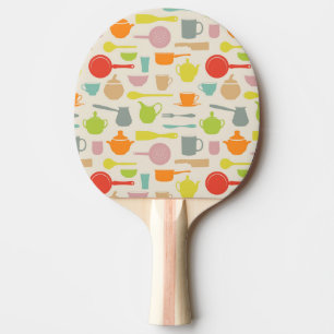 Dishes Pattern Ping-Pong Paddle