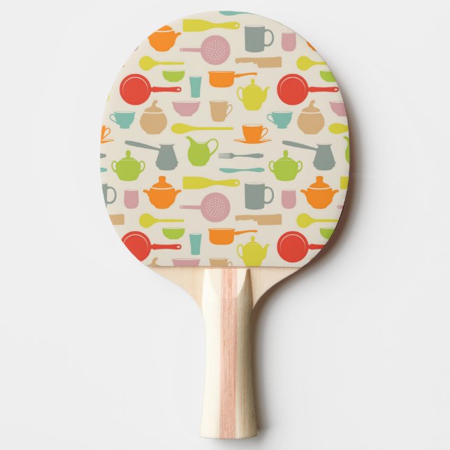Dishes Pattern Ping-Pong Paddle (Front)