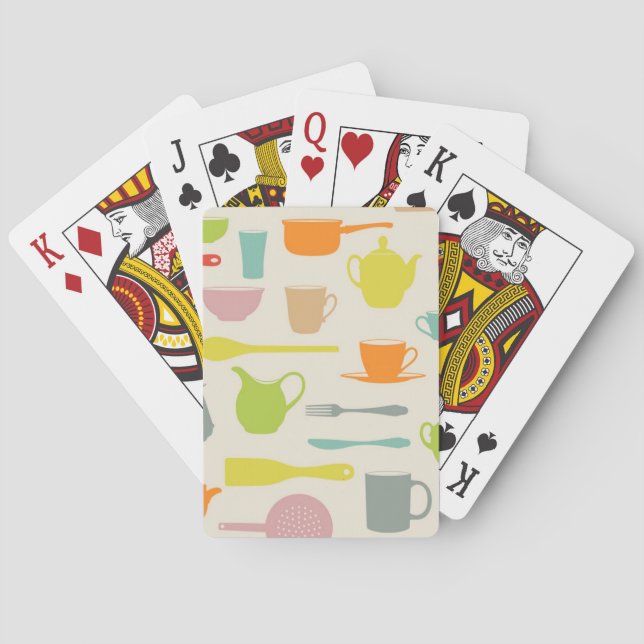Dishes Pattern Poker Cards (Back)