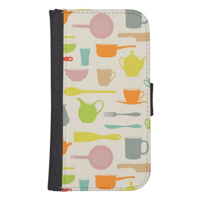 Dishes Pattern Samsung Galaxy Wallet Case (Front)