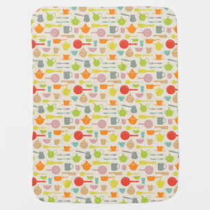 Dishes Pattern Swaddle Blanket