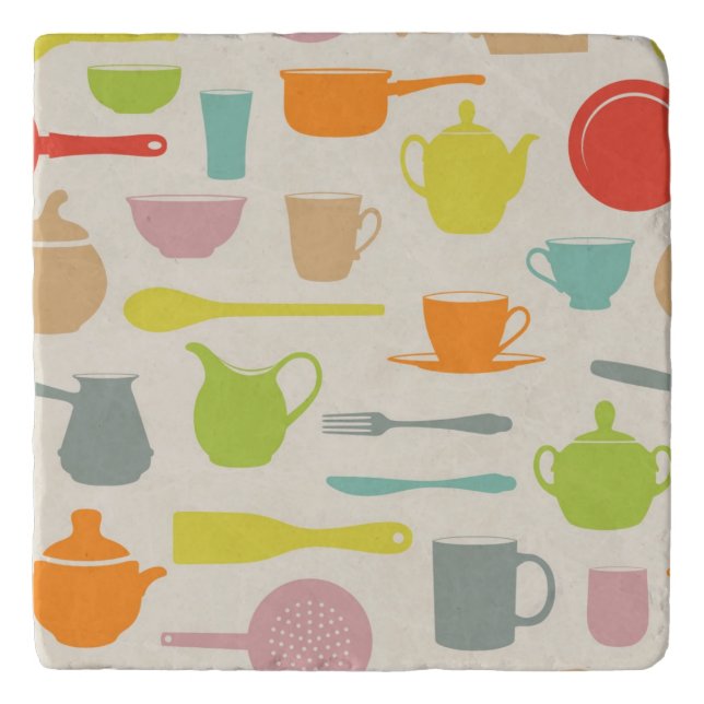 Dishes Pattern Trivet (Front)