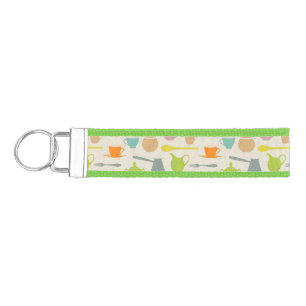 Dishes Pattern Wrist Keychain