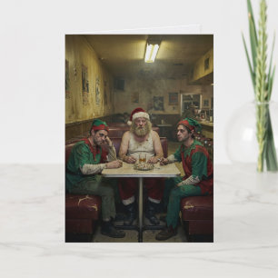 Disheveled Santa Diner Dark Humor Card