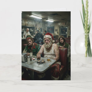 Disheveled Santa Diner Dark Humor Card