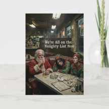 Disheveled Santa Elves Diner Dark Humor
