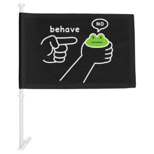 Dishonest Frog Frog Meme Behave No Cartoon  Car Flag