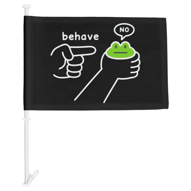 Dishonest Frog Frog Meme Behave No Cartoon  Car Flag (Front)