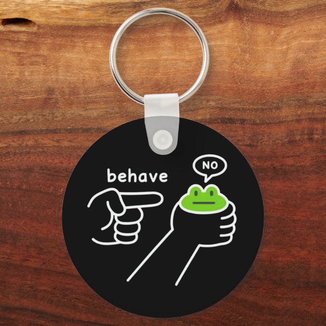 Dishonest Frog Frog Meme Behave No Cartoon  Keychain (Front)