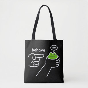Dishonest Frog Frog Meme Behave No Cartoon  Tote Bag