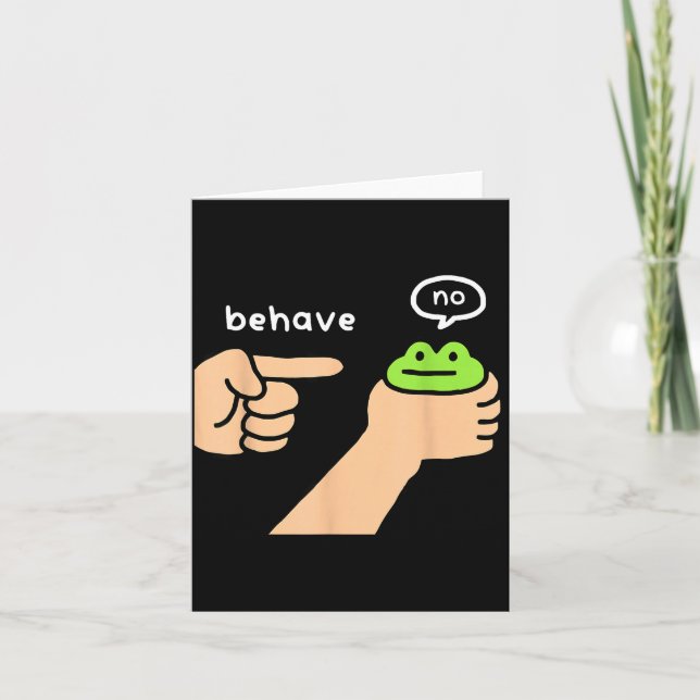 Dishonest Frog Funny Frog Meme Behave No Animals J Card (Front)