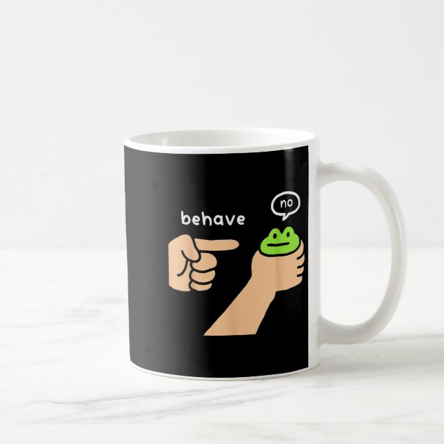 Dishonest Frog Funny Frog Meme Behave No Animals J Coffee Mug (Right)