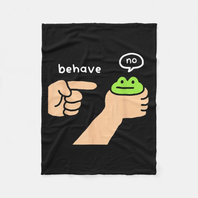 Dishonest Frog Funny Frog Meme Behave No Animals J Fleece Blanket (Front)