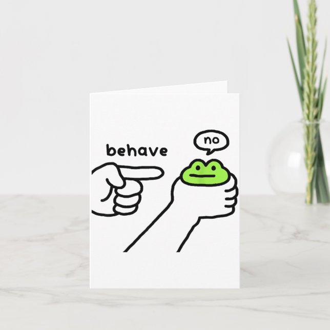 Dishonest Frog Funny Frog Meme Behave No Cartoon D Card (Front)