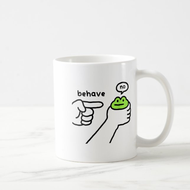 Dishonest Frog Funny Frog Meme Behave No Cartoon D Coffee Mug (Right)