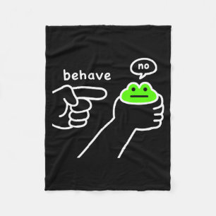 Dishonest Frog Funny Frog Meme Behave No Cartoon D Fleece Blanket