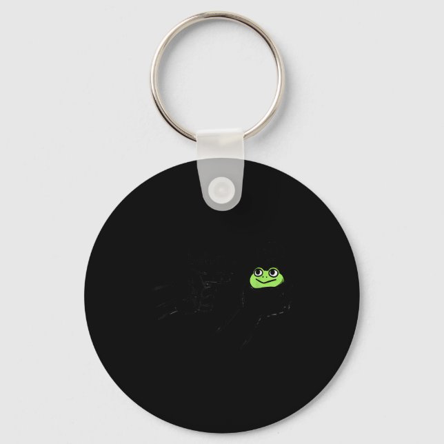 Dishonest Frog Funny Frog Meme Behave No Cartoon D Keychain (Front)