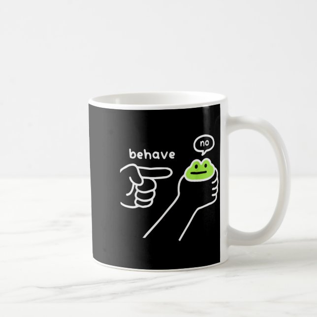 Dishonest Frog Funny Frog Meme Behave No Cartoon M Coffee Mug (Right)