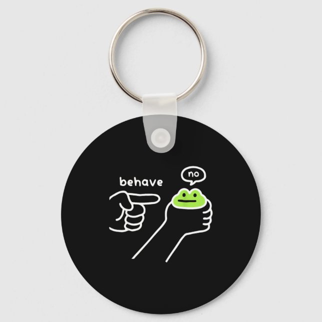Dishonest Frog Funny Frog Meme Behave No Cartoon M Keychain (Front)