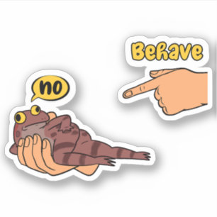 Dishonest Frog Funny Frog Meme Behave No Cartoon  Sticker