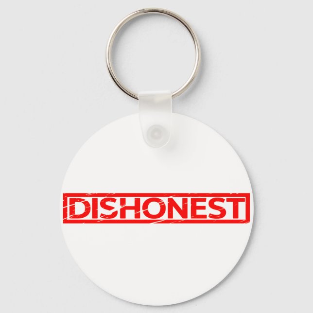 Dishonest Stamp Keychain (Front)