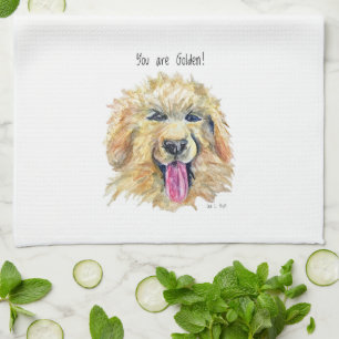 Dishtowel for kitchen with Golden/Doodle/Retriever Towel