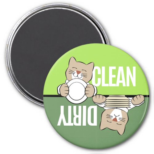 Dishwasher Cat with Dishes Magnet
