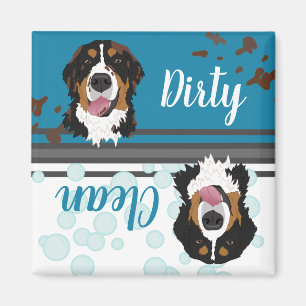 Dishwasher Clean Dirty Bernese Mountain Dog Magnet