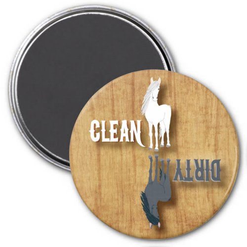 Dishwasher Clean Dirty Dishes Chores Horse Equine Magnet