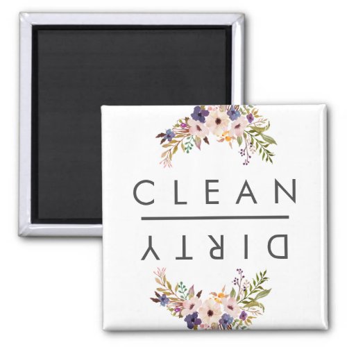 Dishwasher Clean Dirty Floral Magnet