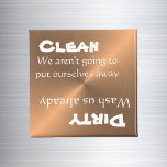 Dishwasher Clean Dirty Magnet Funny Copper Metal<br><div class="desc">This fun kaleidoscope design was created by digitally altering one of my unique fluid acrylic paintings. It may be personalized by clicking the customize button and changing the name, initials or words. You may also change the text color and style or delete the text for an image only design. Contact...</div>
