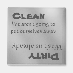 Dishwasher Clean Dirty Magnet Funny Metal