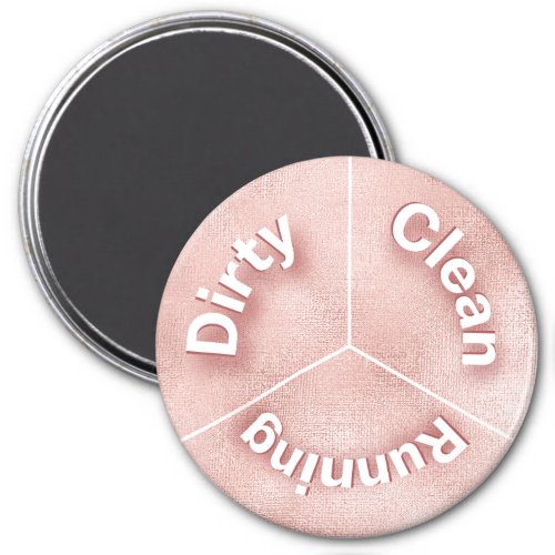 Dishwasher Clean Dirty Running Dishes Rose Gold Magnet