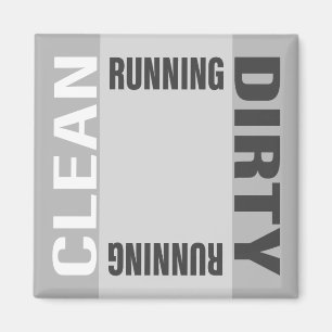 Dishwasher Clean Dirty Running Gray Kitchen Magnet