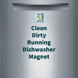 Dishwasher Clean Dirty Running Lemon Kitchen Magnet<br><div class="desc">Get your family or office mates on board with this simple and easy to read dishwasher indicator. Communicate the status of your dishes:clean, dirty or the dishwasher is running. Modern and easy to read magnet for home or office. Helps keeps things organized in regards to your dishes. Modern colors with...</div>
