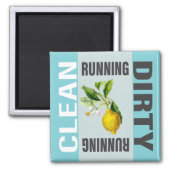 Dishwasher Clean Dirty Running Lemon Kitchen Magnet (Front)