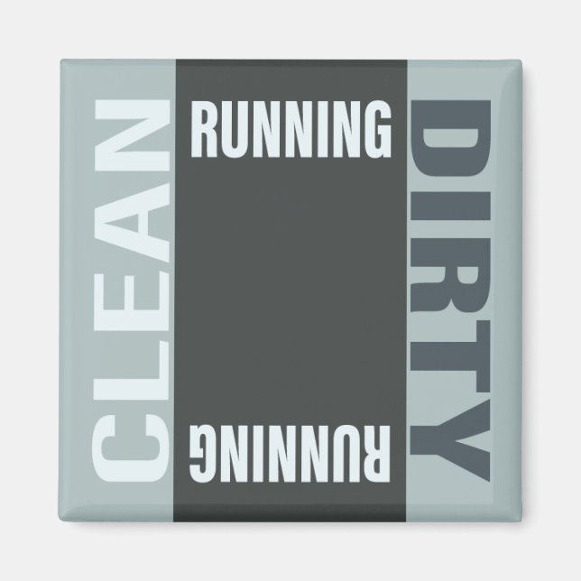 Dishwasher Clean Dirty Running Modern Sign Magnet (Front)