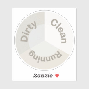 Dishwasher Clean Dirty Running Reversible Kitchen Sticker