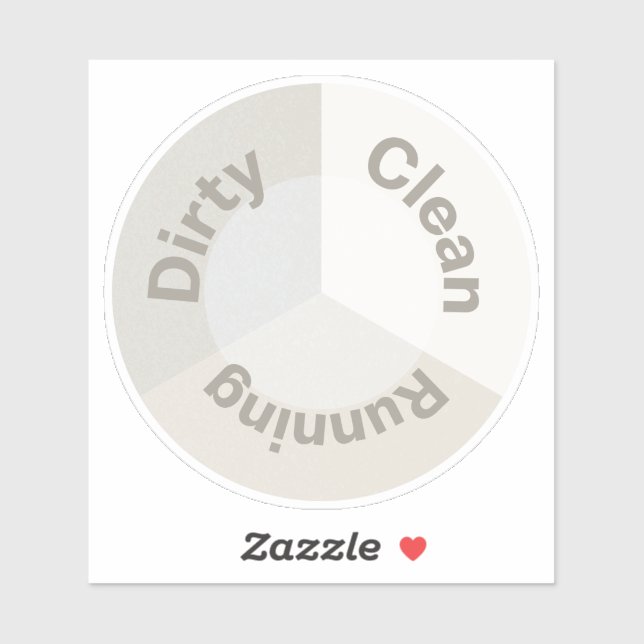 Dishwasher Clean Dirty Running Reversible Kitchen Sticker (Sheet)