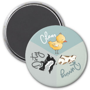 Dishwasher Cute Animals Clean Dirty Running Dishes Magnet