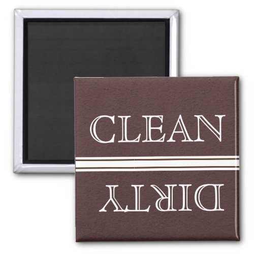 Dishwasher Magnet Clean and Dirty Brown  White